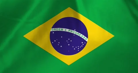 Brazil flag waving with the wind background loop video animation Video stock 327171704