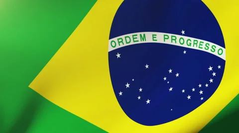 Brazil flag waving in the wind. Looping sun rises style.  Animation loop Stock Footage 48610847