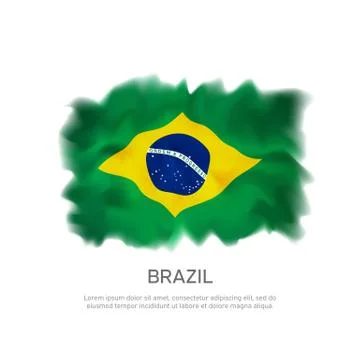 Brazil flag - on white background for creative design. Brazilian festive Stock Illustration