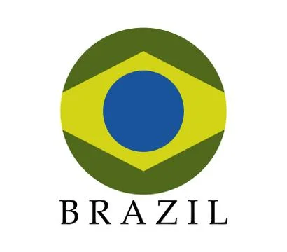 Brazil flag on white background Stock Illustration