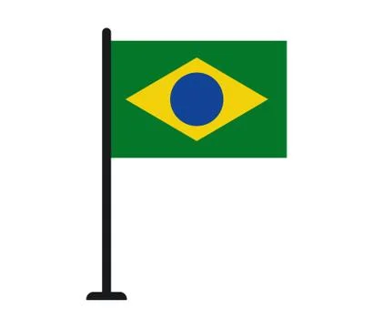 Brazil flag on white background Stock Illustration