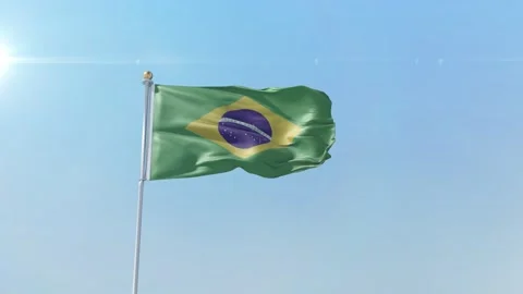 Brazil  flag zoom alpha sky Stock Footage 139726448