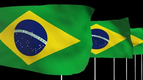 Brazil Flags Animation Video stock 77067936