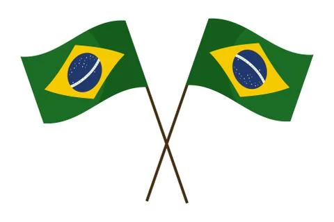 Brazil flags tilted Stock Illustration