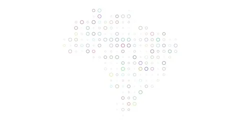 Brazil Formed by Breathing Pixel Dots Stock Footage 311590746