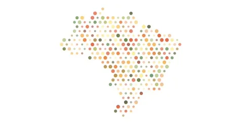 Brazil Formed by Breathing Pixel Dots Stock Footage 311590748