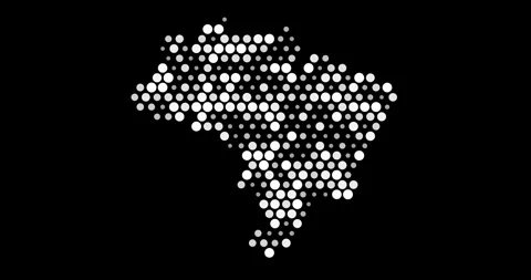 Brazil Formed by Breathing Pixel Dots Stock Footage 311590772
