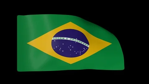 Brazil Full Flag plus Alpha Channel Video stock 87216251