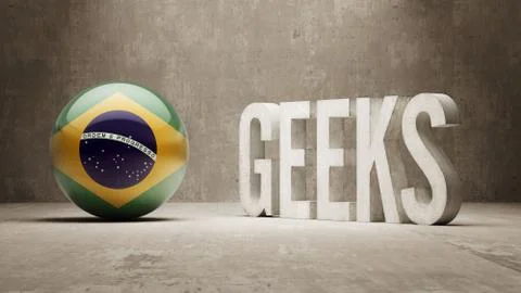 Brazil. Geeks  Concept. Stock Illustration