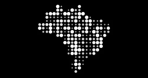 Brazil Generative Map With Digital Dots Stock Footage 311590706