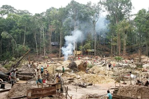 Brazil Gold Mining in Amazonia - Jan 2007 Stock Photos