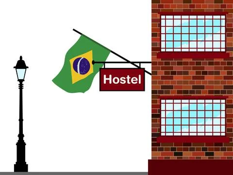 Brazil Hostels Vector Illustration Stock Illustration