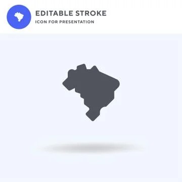 Brazil icon vector, filled flat sign, solid pictogram isolated on white, logo Stock Illustration