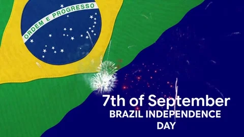 Brazil Independence Day 7th September celebration background. Vibrant patriotic Stock Footage 339543327