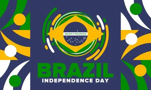 Brazil Independence Day. Brazil flag. Happy freedom holiday. Vector illustration Stock Illustration