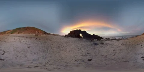 Brazil Lagoa Rock Gateway Beach Sunset 360 VR Stock Footage 91556653