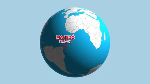 BRAZIL MACEIO ZOOM IN FROM SPACE Stock Footage 177454864