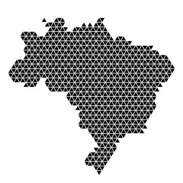 Brazil map abstract schematic from black triangles repeating pattern Stock Illustration