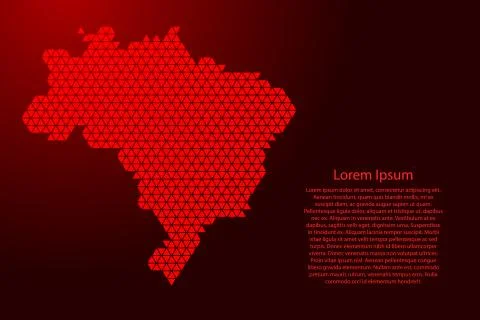 Brazil map abstract schematic from red triangles repeating pattern Illustrazione stock
