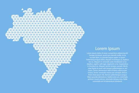 Brazil map abstract schematic from white  triangles repeating pattern Stock Illustration