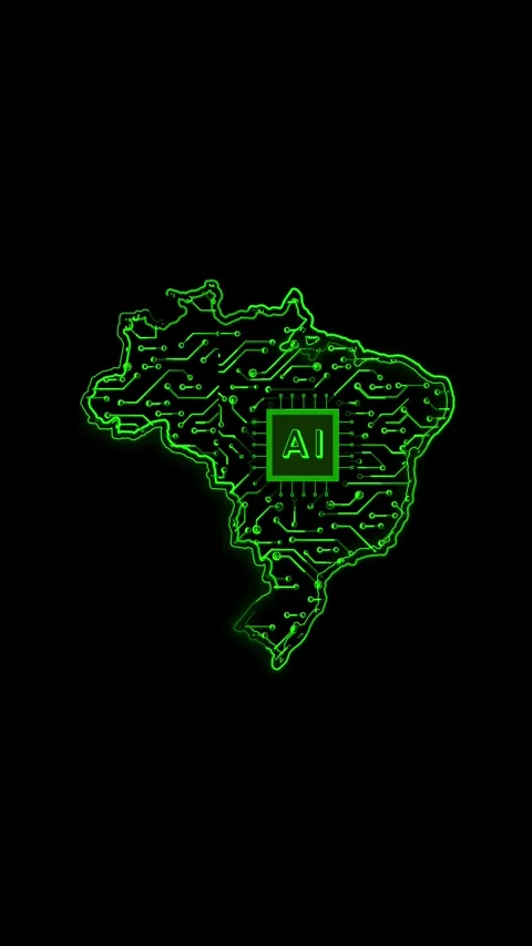 Brazil Map AI Chipset Technology Opener 動画素材 337171191