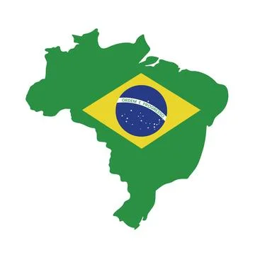 Brazil map with brazil flag background vector illustration Stock Illustration