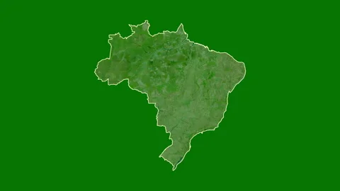 Brazil map - cartoon. Border. Satellite. | Stock Video | Pond5