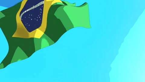 Brazil Map Close Up with Flag Stock Footage 318956653