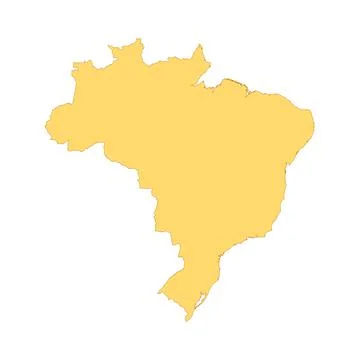 Brazil map color line element. Border of the country. Stock Illustration