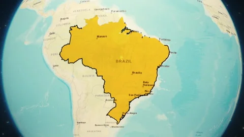Brazil Map On Earth Globe Flat Style Stock Video Pond5 Brazil Map Earth Globe Flat Footage 238420618 Iconl 