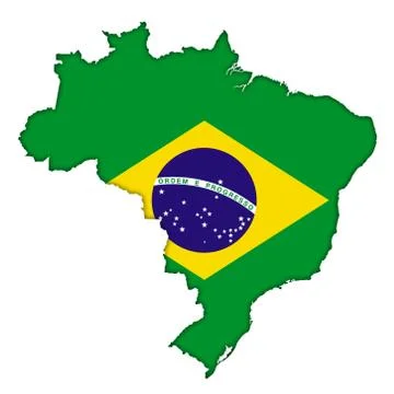 Brazil map flag icon Stock-Illustration