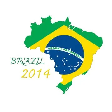 Brazil map flag Stock Illustration