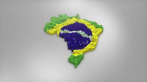 Brazil Map with Flag Intro Background Stock Footage 315161625