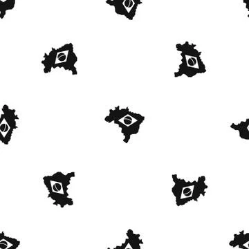 Brazil map with flag pattern seamless black Stock Illustration