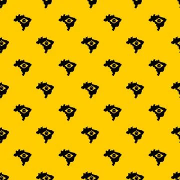 Brazil map with flag pattern vector Illustrazione stock