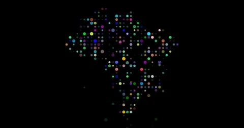 Brazil Map Formed by Falling Dots Stock Footage 312951119