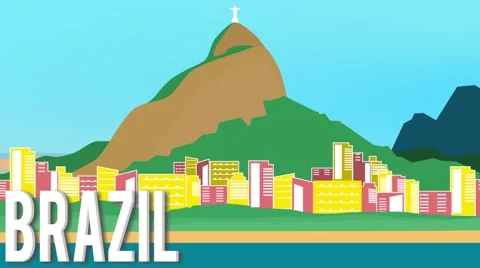 Brazil Map Graphic Stock Footage