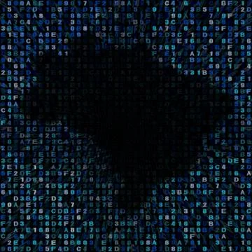 Brazil map on hex code illustration Stock Illustration