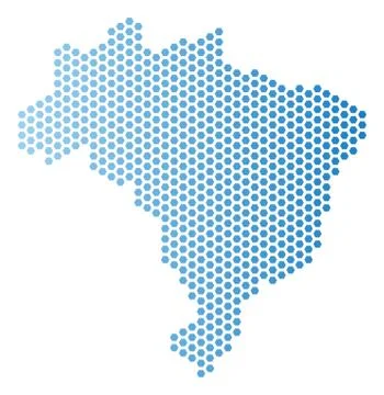 Brazil Map Hex Tile Abstraction イラスト素材