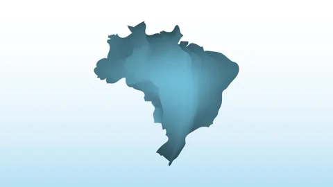 Brazil map ice with dark and light effect on light background Stock Footage 289393654