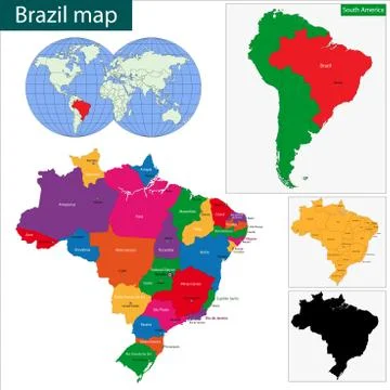 Brazil map Stock Illustration