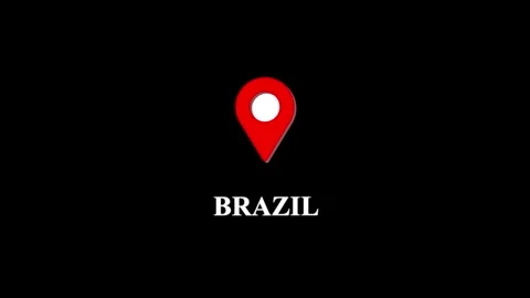 Brazil map location pin animation, digital travel destination marker, south.. 스톡 동영상 332453251