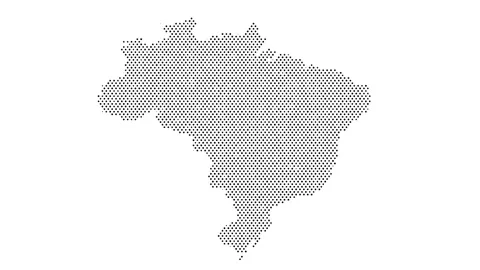 Brazil map from particles, dots. Digital silhouette. Abstract animation bac.. Stock Footage 257379023