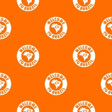 Brazil map pattern vector orange Illustrazione stock
