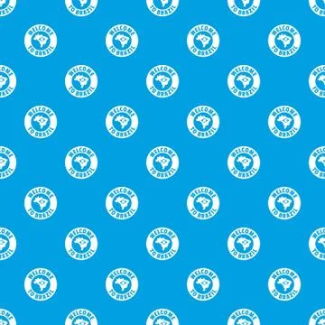 Brazil map pattern vector seamless blue Stock Illustration