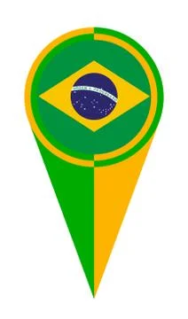 Brazil Map Pointer Location Flag Illustrazione stock
