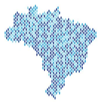 Brazil Map Population Demographics Stock Illustration