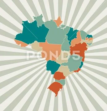 A Country Shape Illustration Of Brazil Stock Photo, Picture and