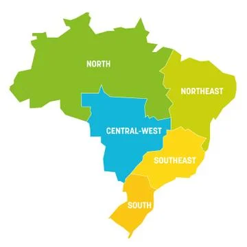 Brazil - map of regions Ilustração Stock