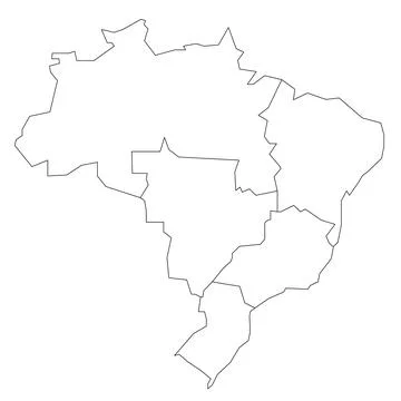 Brazil - map of regions Ilustração Stock